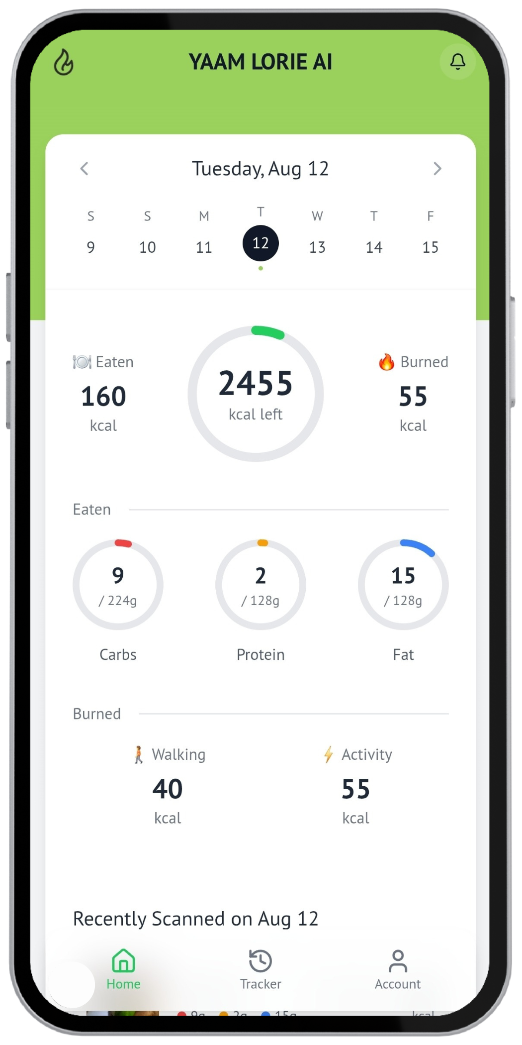App nutrition mockup